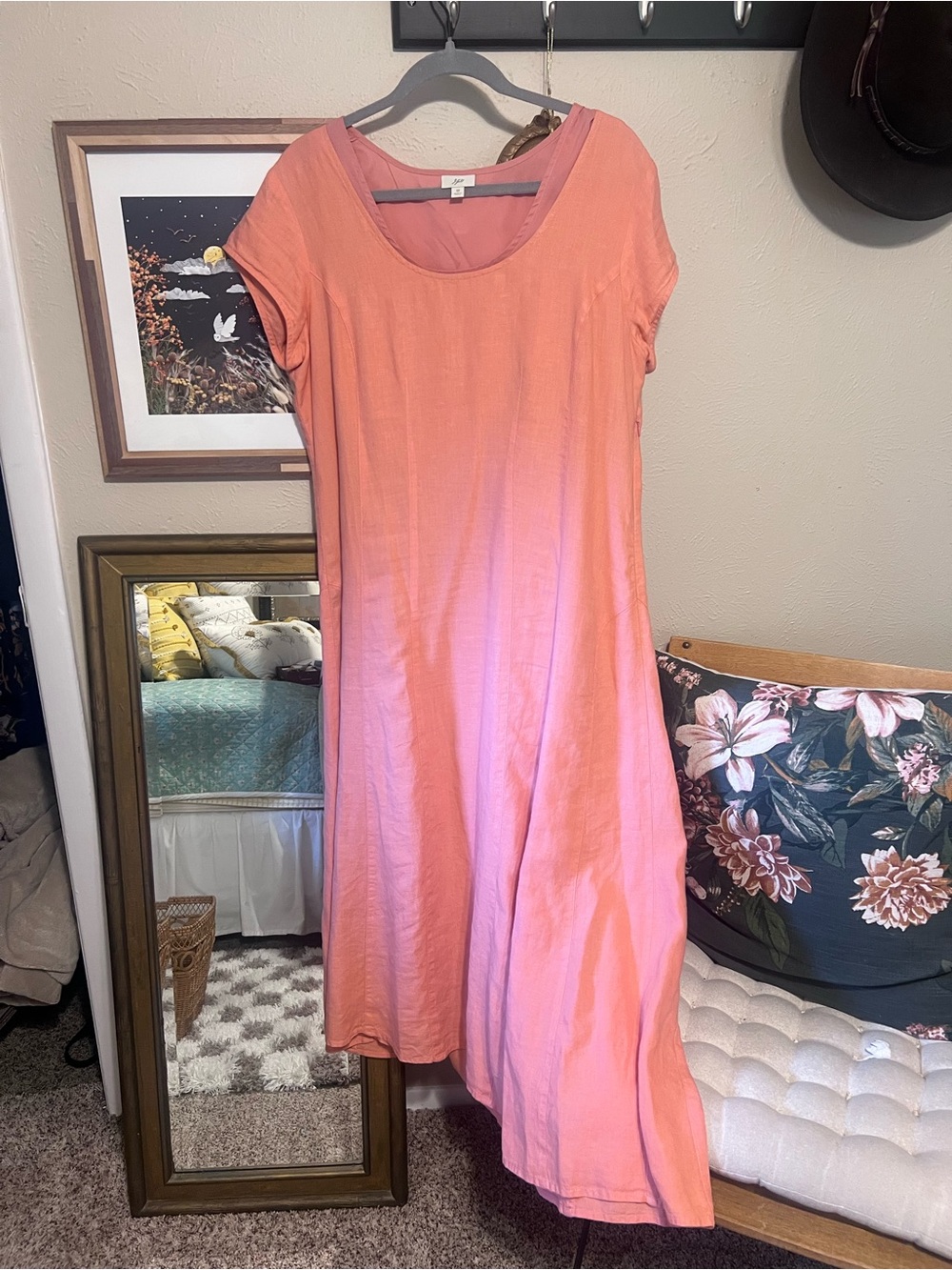 J. Jill Coral Pink Scoop-Neck Maxi Dress